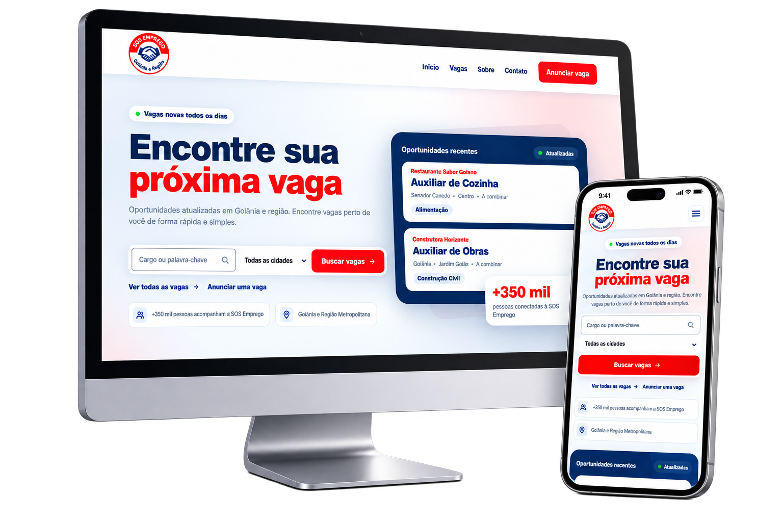 SOS Emprego no computador e celular